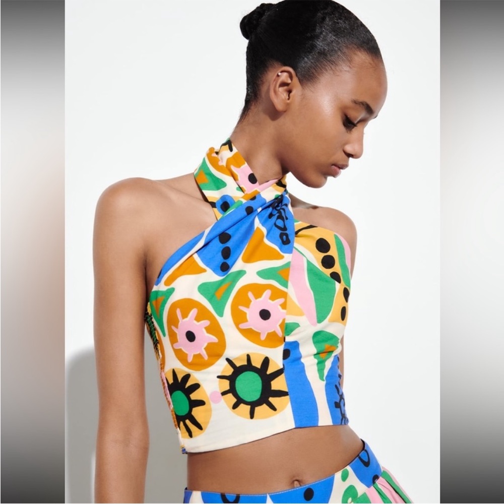 ZARA Printed Halter Top 7703/025 278/015 - Picture 3 of 8